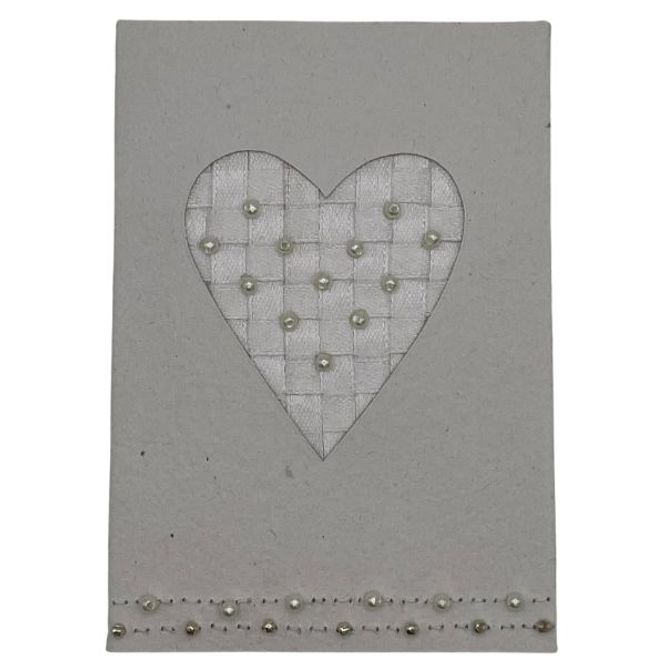 Hovedbilde Hvitt Hjerte med Perler